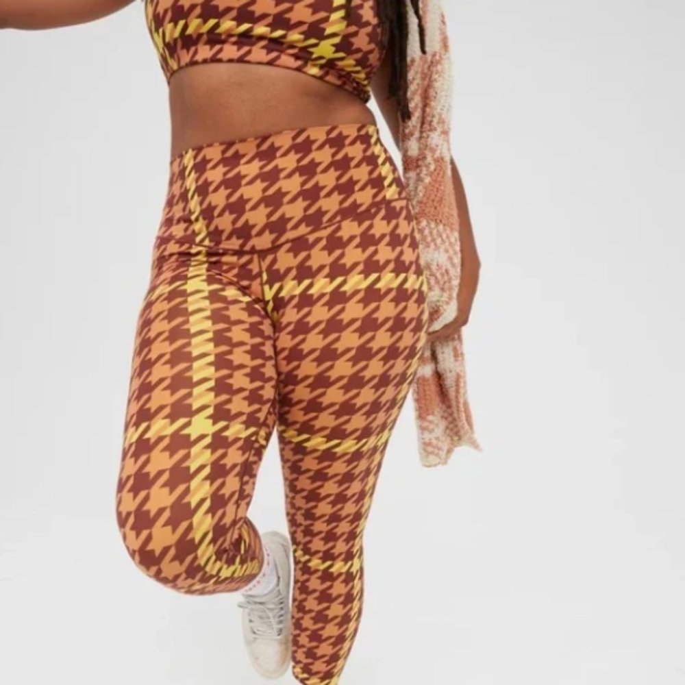 OFFLINE by aerie Real Me Xtra Houndstooth Legging High Rise 7/8 Small Hazel